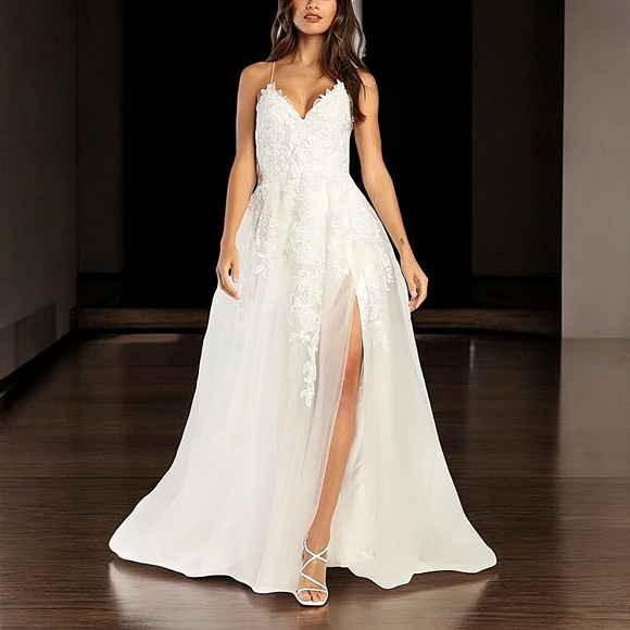 Lulus White Embroidered Lace-up Tulle Maxi Dress - Picture 3 of 16